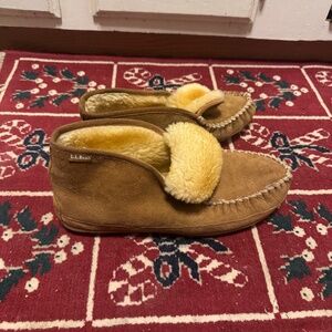 Cozy LL BEAN wicked good slippers Australian fur lined size men’s 12 wide